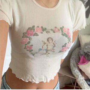 Truly Madly Deeply Cupid Baby Tee, Small